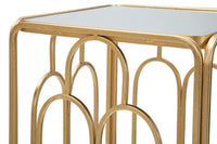 Set 2 Tavolini Arty Quadrato 34x34x70-29x29x60 cm in Ferro