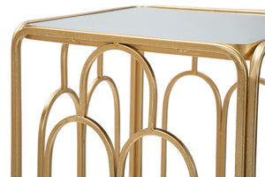 Set 2 Tavolini Arty Quadrato 34x34x70-29x29x60 cm in Ferro