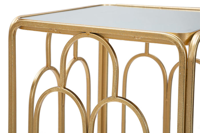 Set 2 Tavolini Arty Quadrato 34x34x70-29x29x60 cm in Ferro