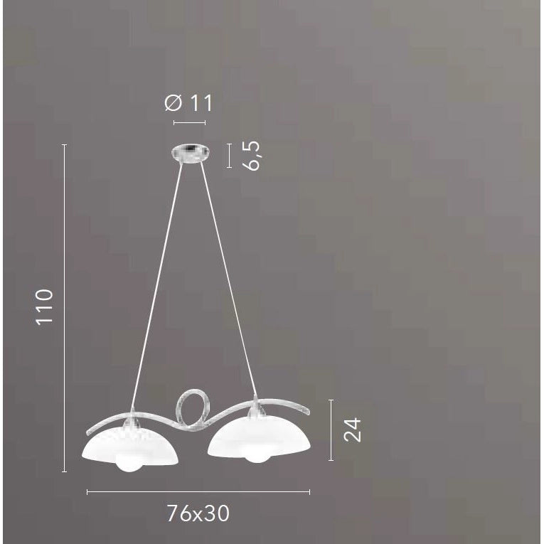 LAMPADARIO HALLEY 2XE27 76X30XH110CM BRONZO.