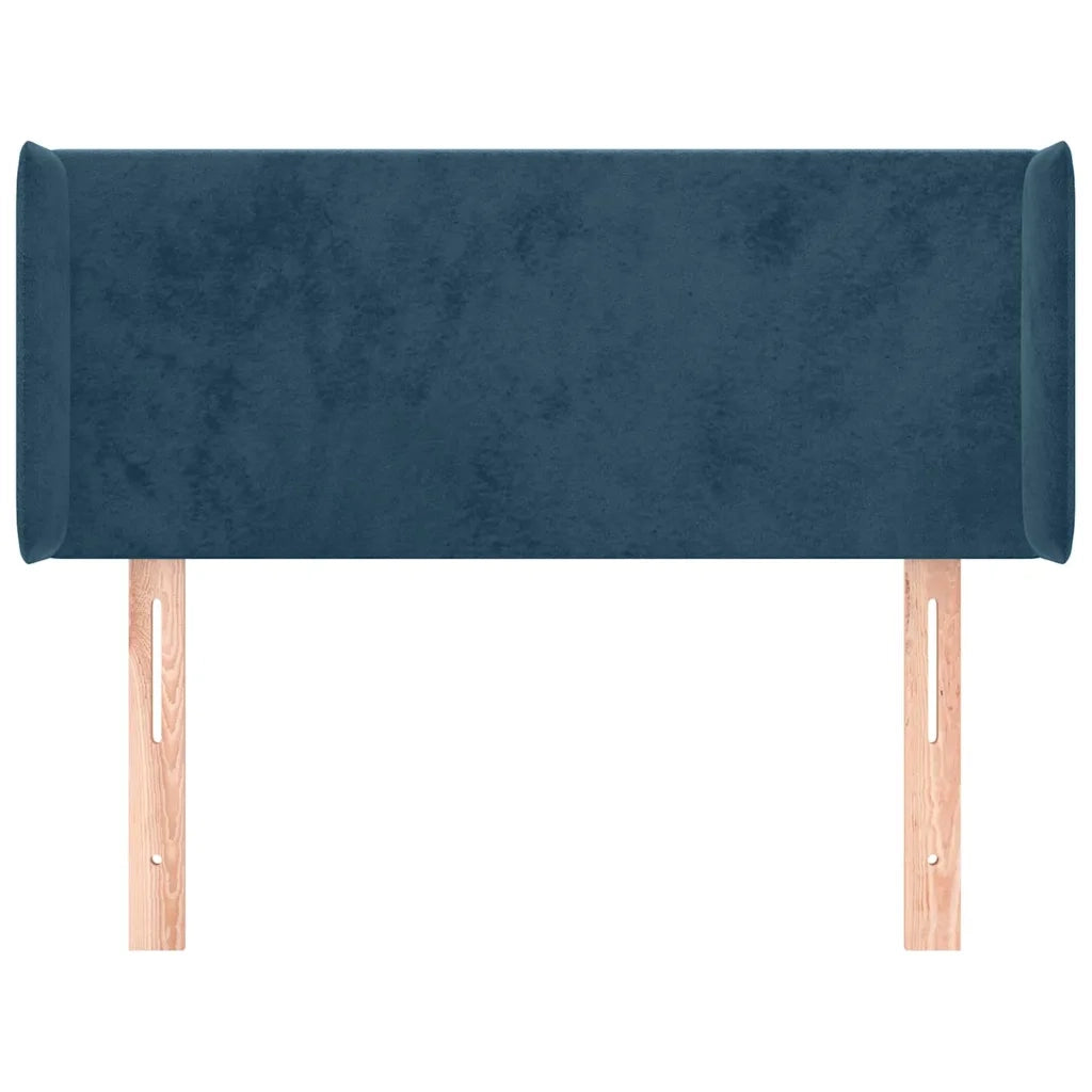 Testiera | Testata ad Orecchio Blu Scuro 93x16x78/88 cm in Velluto