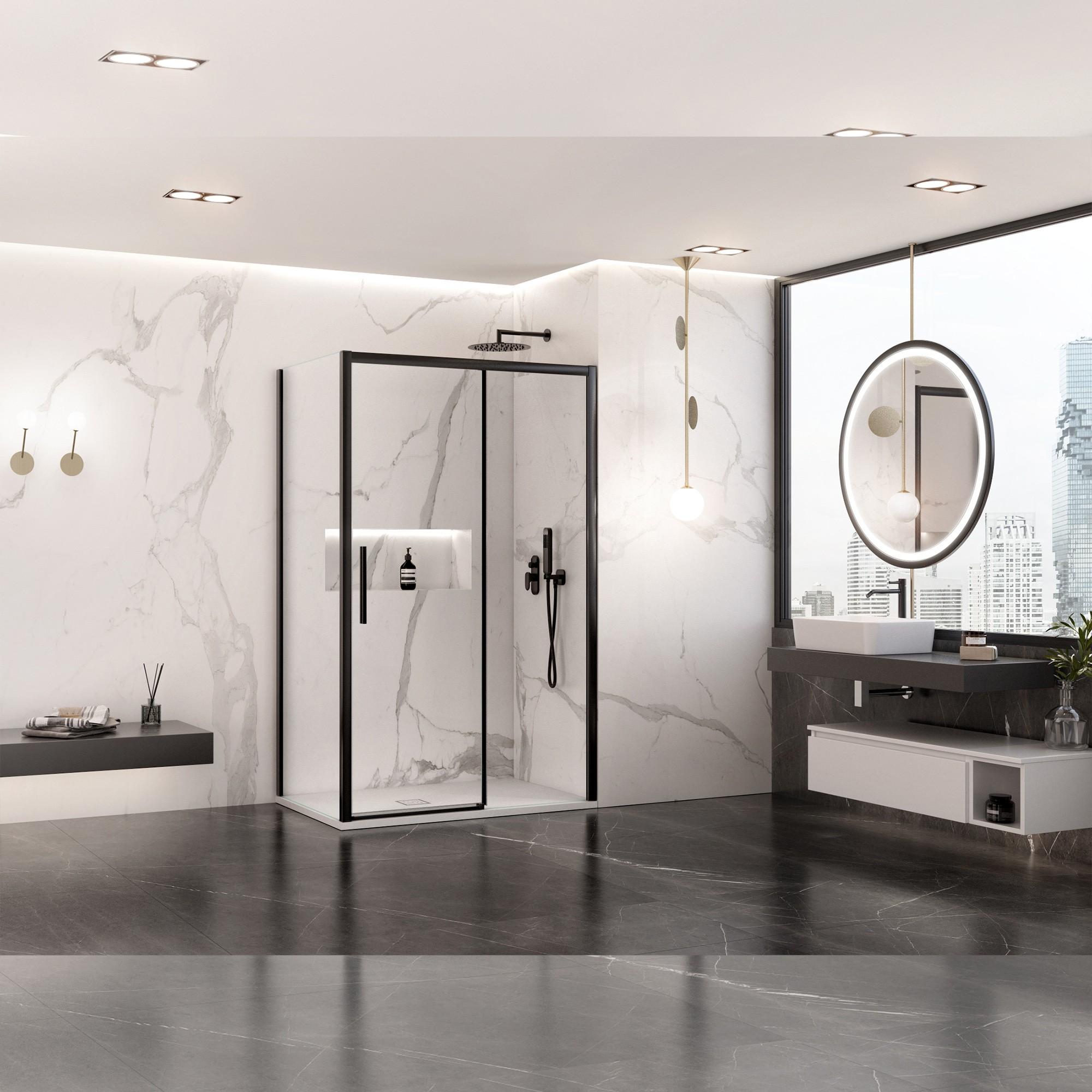 Box Doccia Angolare 70x120 cm 1 Anta Scorrevoe in Cristallo Trasparente 6mm H195 Bonussi Eliane