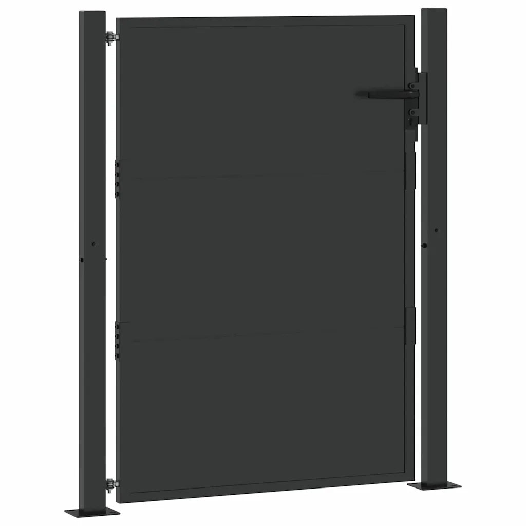 Cancello da giardino con blocco Nero 110 x 130 cm