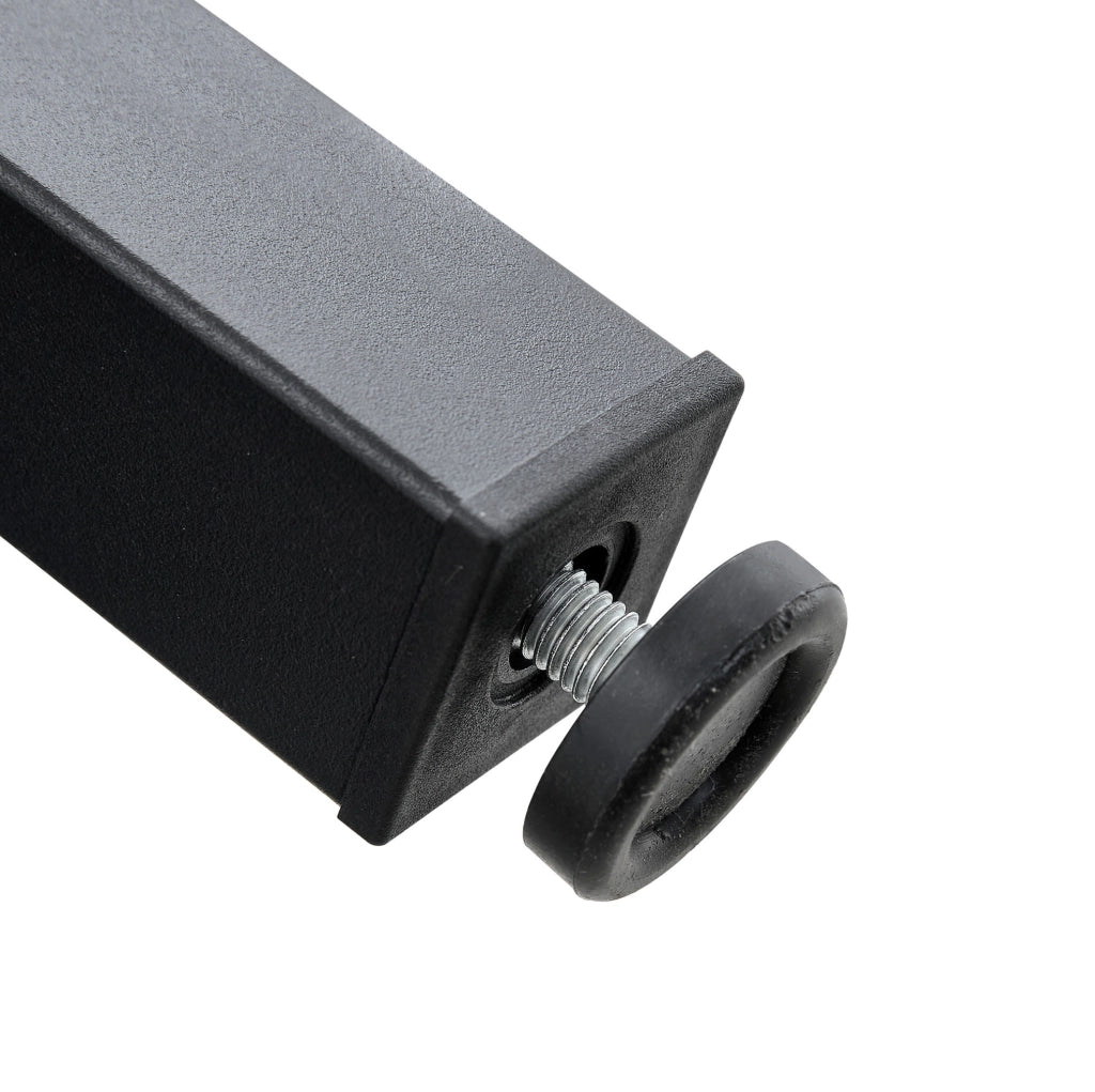 Tavolo da pranzo rotondo Ø100 cm nero con ripiano, MDF e metallo