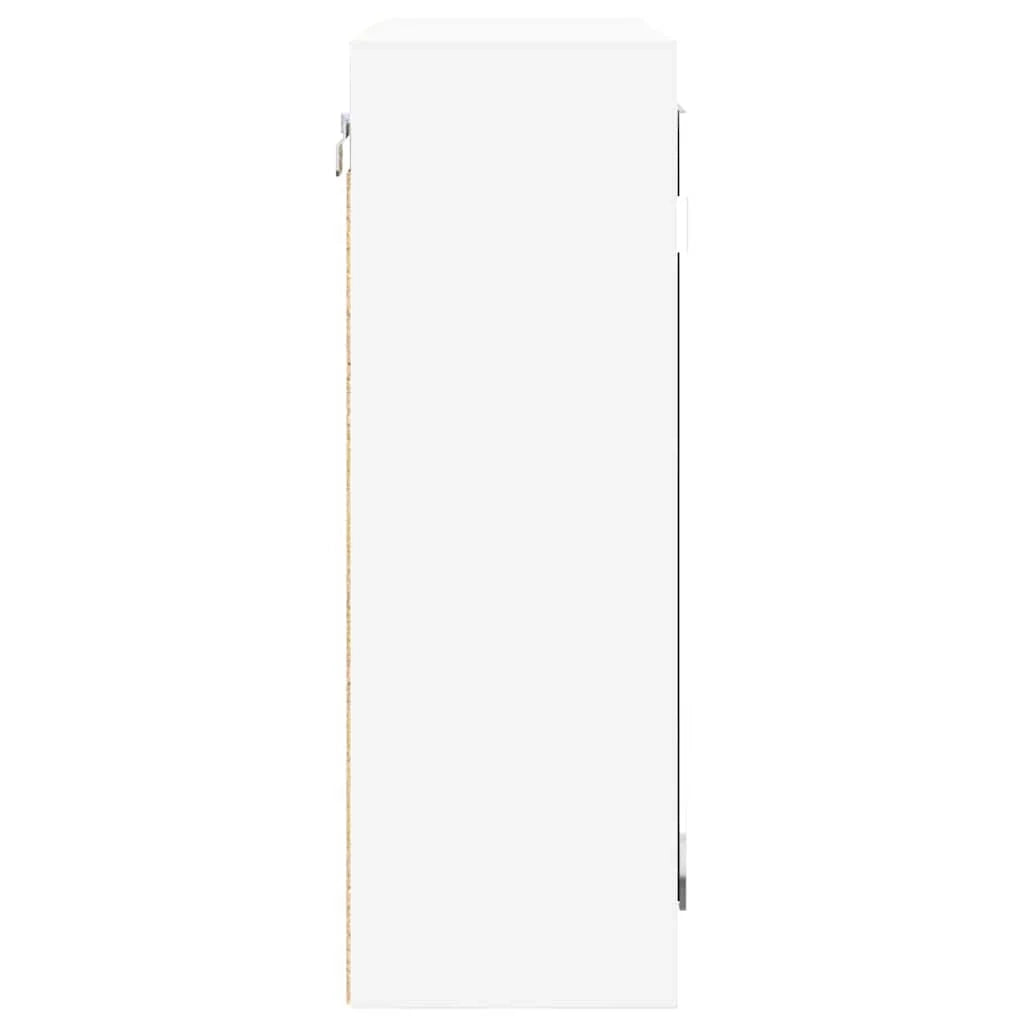 Moderno mobiletto da bagno con specchio da parete 60 x 20 x 60 cm pratico contenitore stile contemporaneo legno bianco 02_0054581