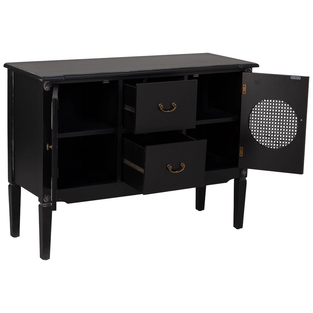 Credenza in legno nero 106x40x78h