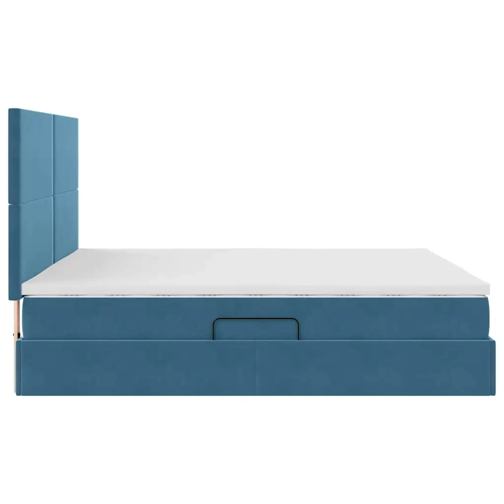 Letto con contenitore e materasso Blu Scuro 180 x 200 cm 3371989
