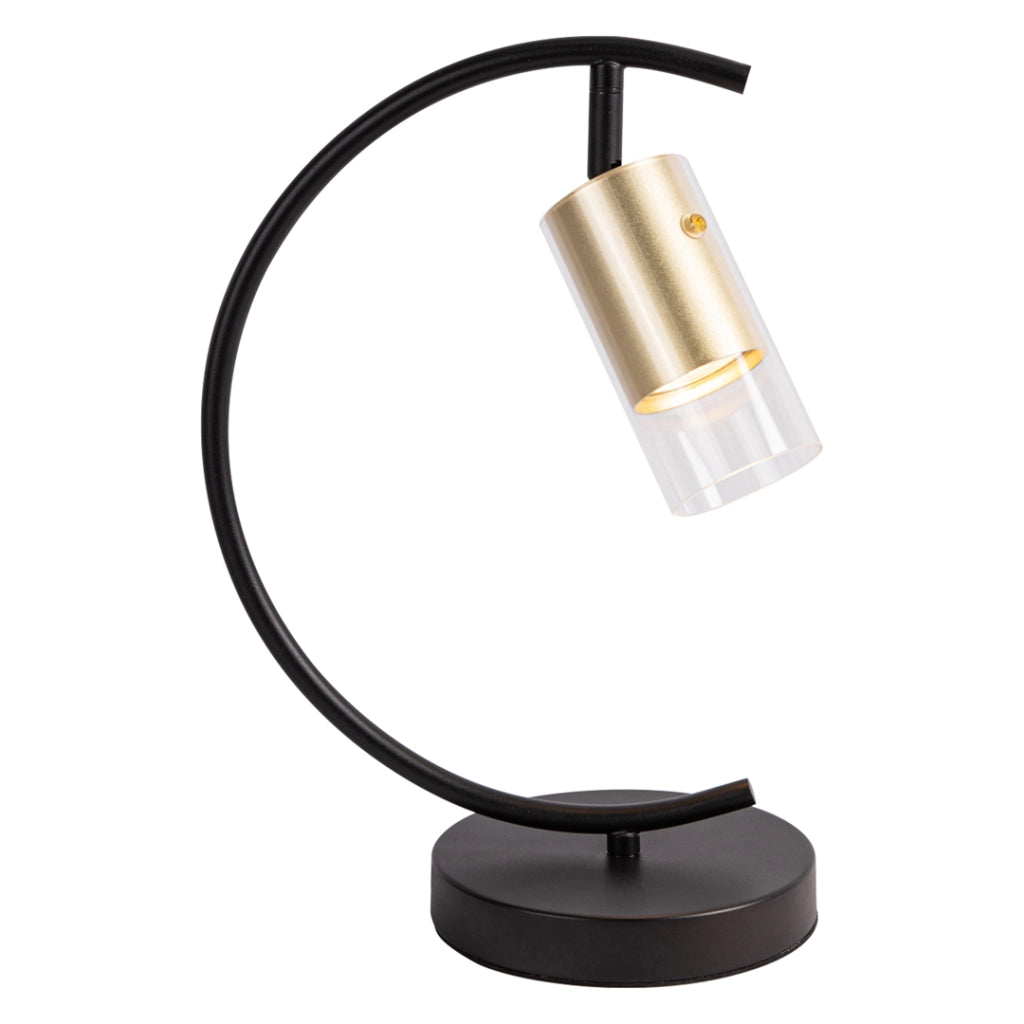 Lampada da tavolo nero oro alluminio Ricky GU10 8W Milagro
