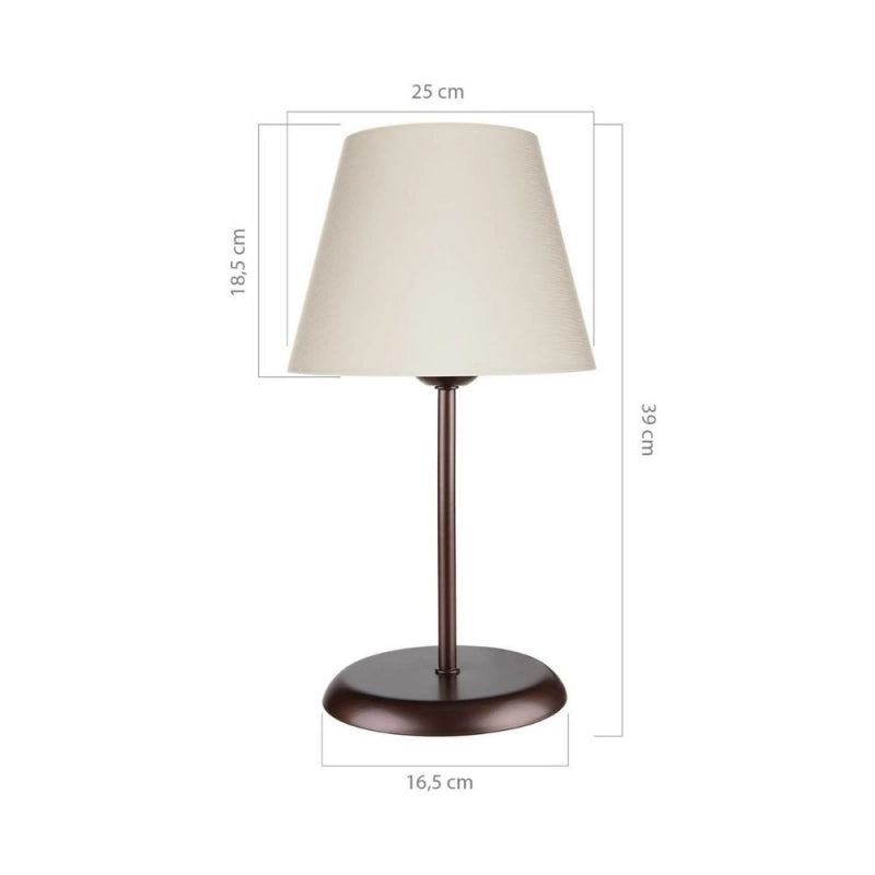 Lampada da tavolo Elva ASZ1050 in metallo e paralume tessuto