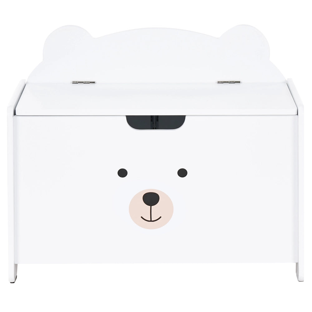 Baule portagiochi con panca in MDF per cameretta a tema animali stile scandinavo