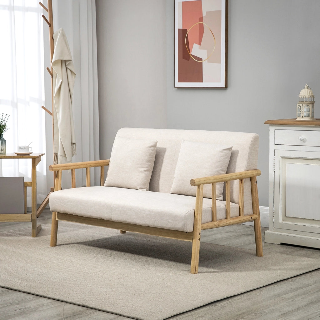 Divano 2 posti in tessuto ¨C zephmum ¨C beige 123x69x74 cm