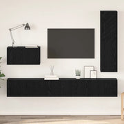 vidaXL Set mobile TV 4 pcs Rovere nero 200 x 30 x 30 cm