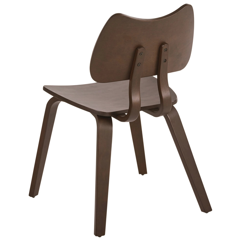 Set di 2 sedie da pranzo con struttura in legno di gomma marrone scuro Mobili da cucina per la sala da pranzo in stile retrò
