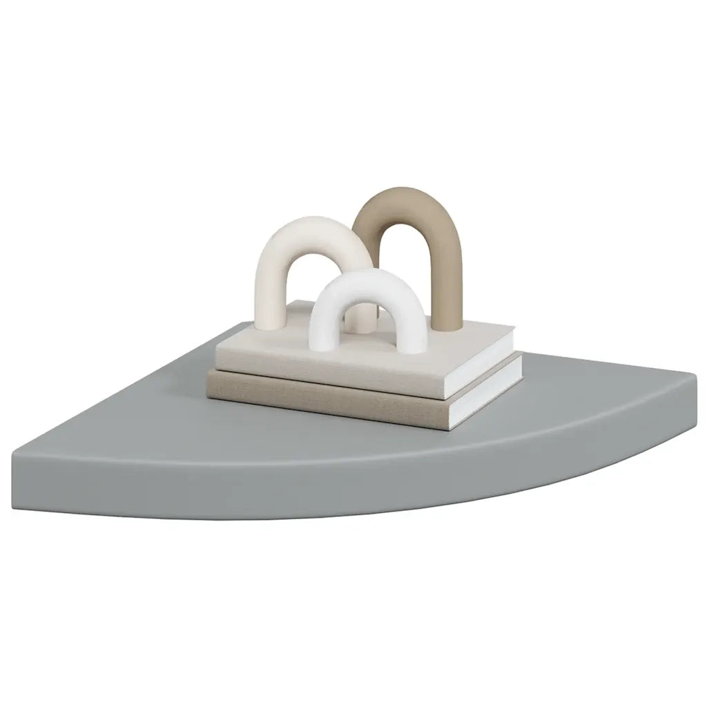 Scaffali Angolari a Parete 4 pz Grigi 35x35x3,8 cm MDF cod mxl 33588