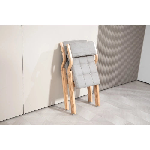 Sedie Pieghevoli Imbottite con Cuscino ¨C MINIMAL ¨C Set 2, Legno, Grigio