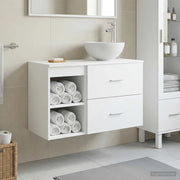 Set di mobili per il bagno 2 pcs Bianco Legno ingegnerizzato 3403864