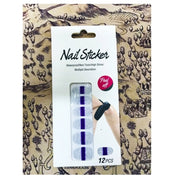Trade Shop - Nail Art Stickers Viola Argento Glitter 12 Decorazioni Adesiva Peel Off Unghie -
