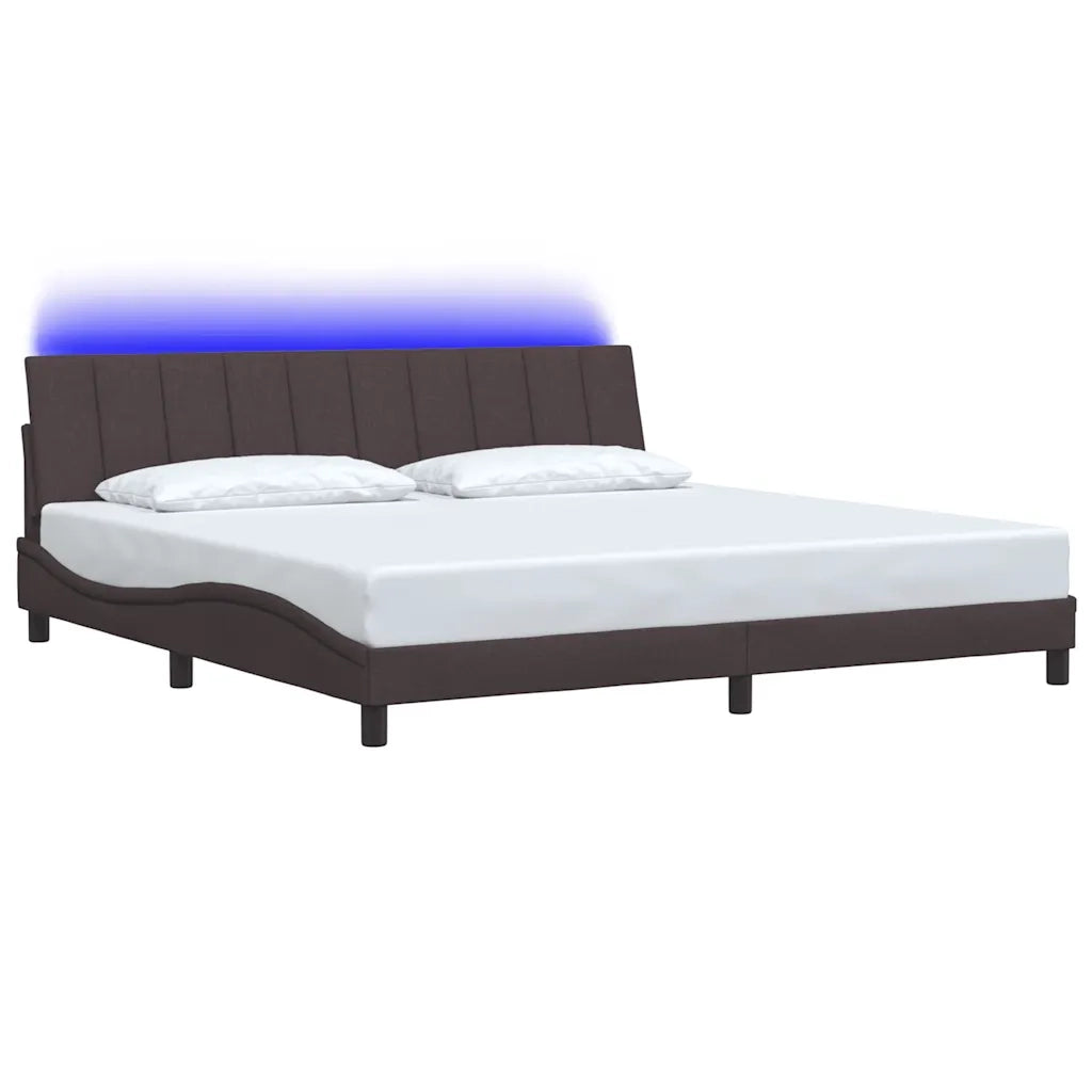 Giroletto senza Materasso Hanko Marrone Scuro 200x200 cm in Tessuto 3310485