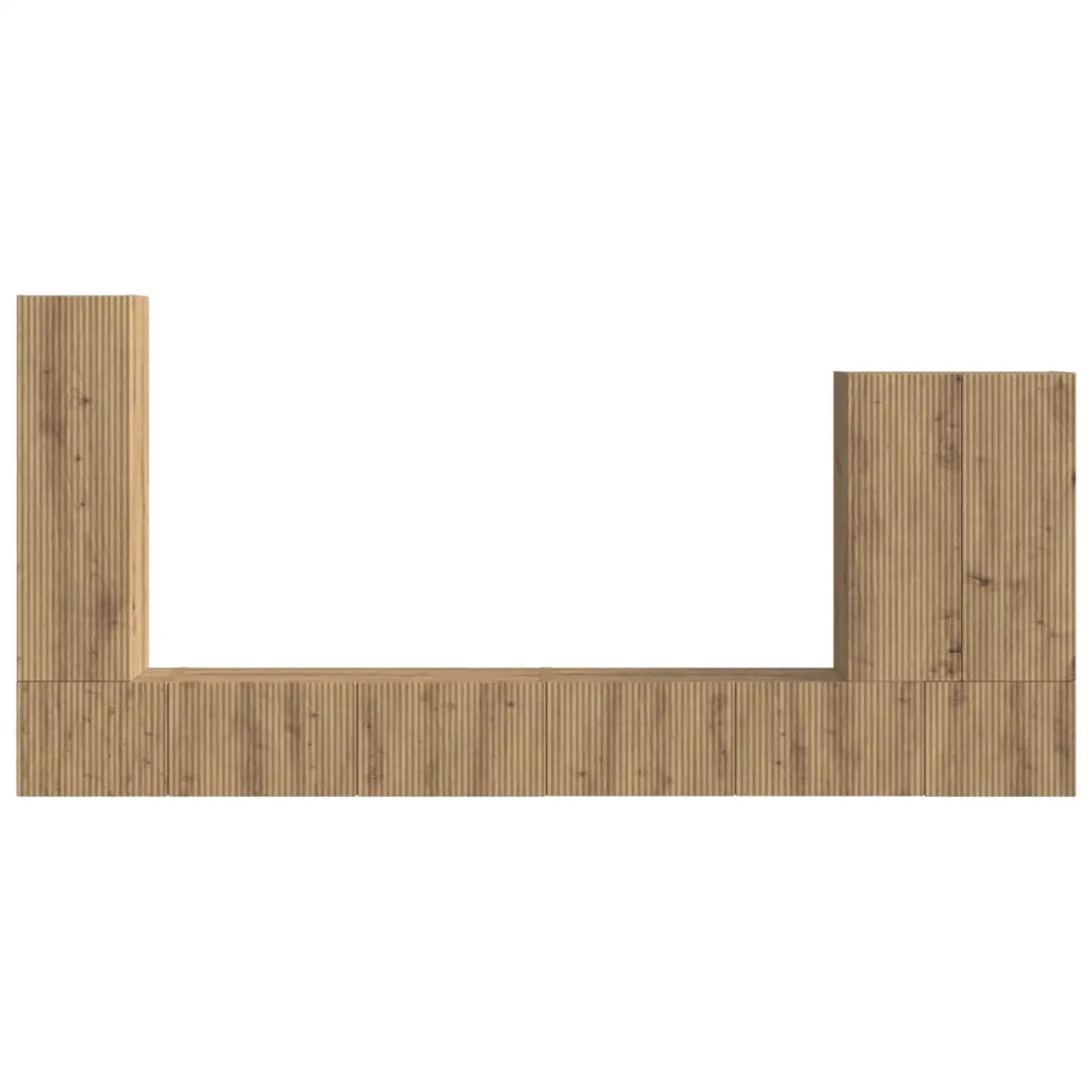 Set di Mobiletto da TV a Parete 6 pcs Rovere artigianale 3408960