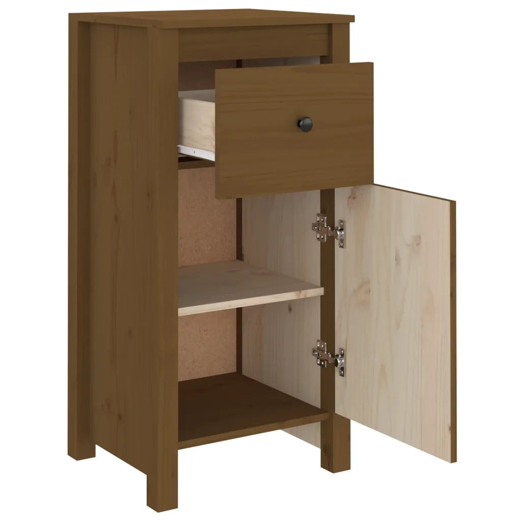 Credenza Marrone Ambrato 40x35x80 cm in Legno Massello di Pino 813760