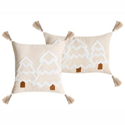 Set di 2 cuscini decorativi in tessuto di cotone bianco beige chiaro con motivo natalizio decorativo 30/45 x 50/45 cm Accessorio per la casa