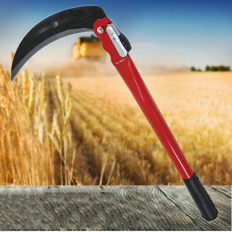 Falce Pieghevole 39cm Lama 21cm Alto Giardinaggio Multiuso Falce da Erba per Diserbo Falce di Sicurezza Portatile per Escursionismo di Emergenza Attrezzi