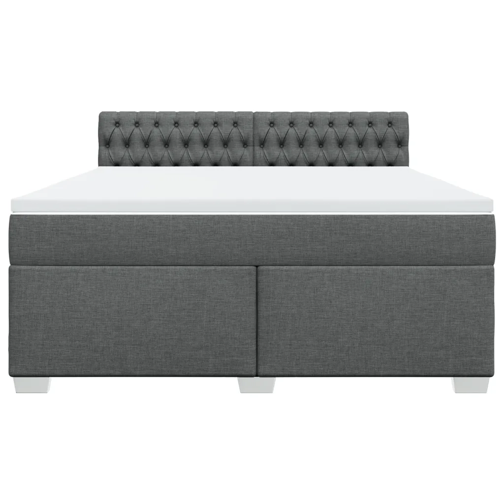 Giroletto a Molle con Materasso Grigio Scuro 180x200 cm Tessuto