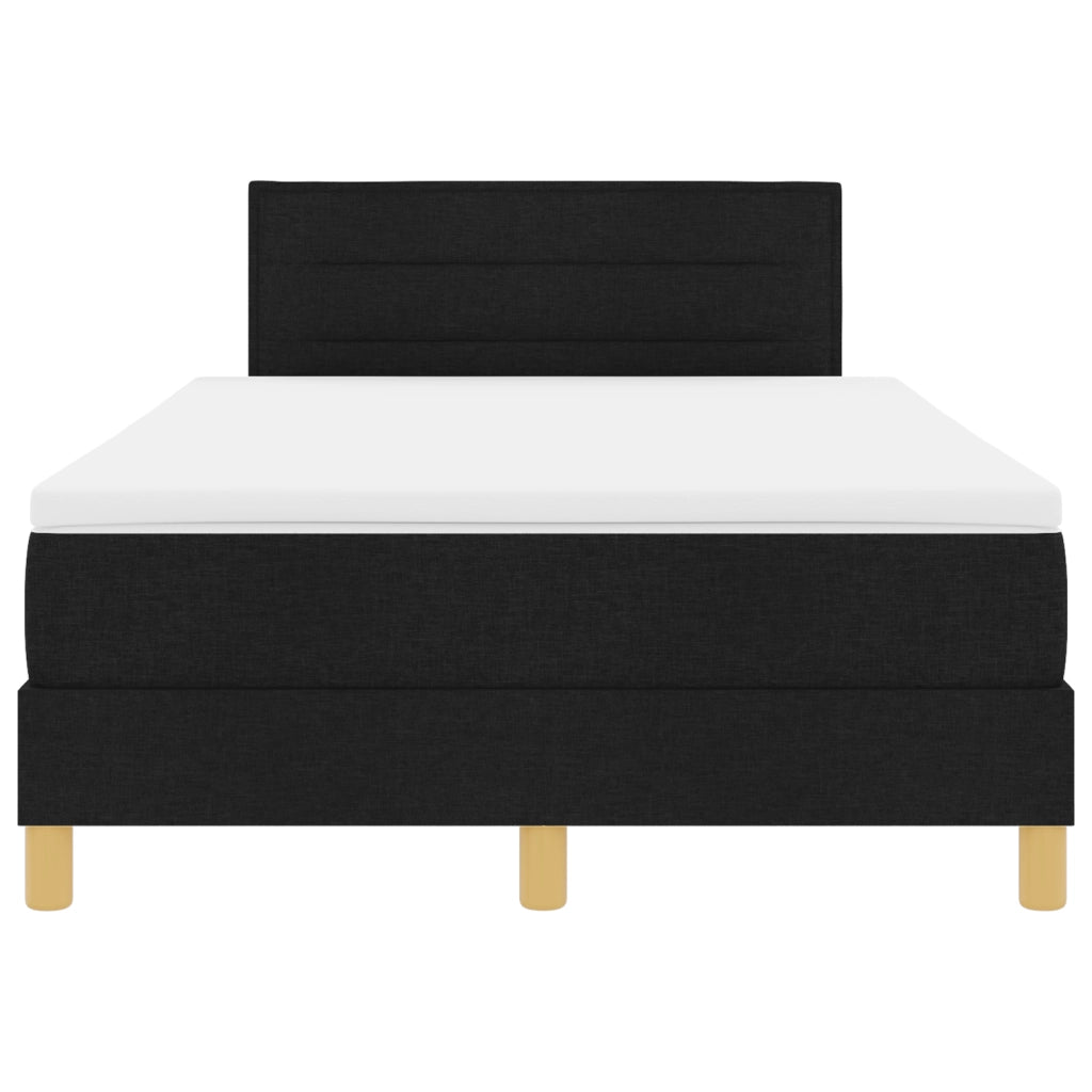 Letto con Box Spring e Materasso Nero 120x190 cm Tessuto