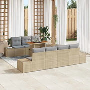 Set da Pranzo per Giardino con cuscino 8 pcs Beige e grigio 3349923