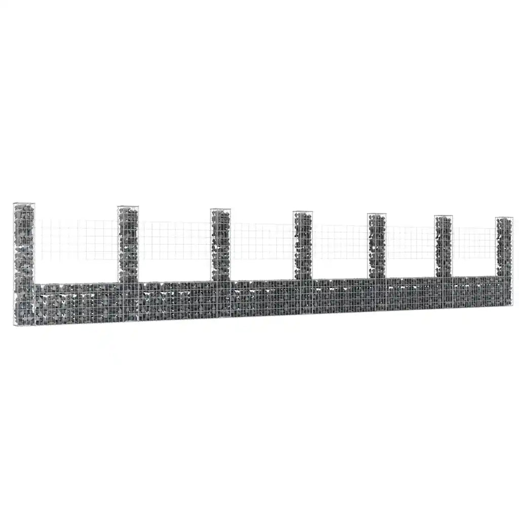 Gabbione a U con 7 Pali in Ferro 740x20x150 cm cod mxl 17471