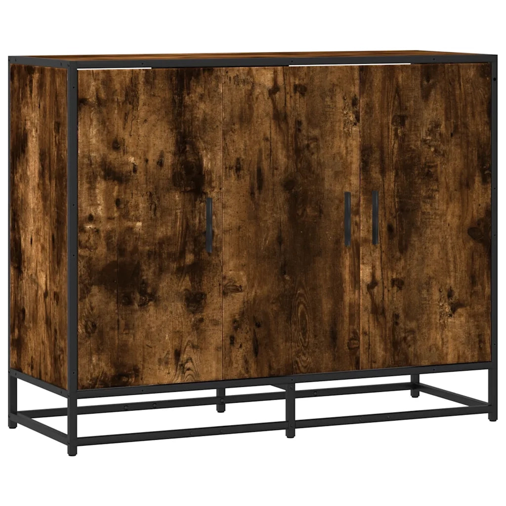 Credenza Rovere Fumo 94x35x76 cm in Legno Multistrato