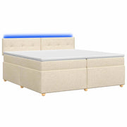 Letto box spring con materasso Crema 200 x 200 cm Tessuto 3452504