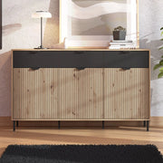Madia Robbio, Credenza 3 Cassetti, 157x40x92.5h cm Marrone Rovere Nodi