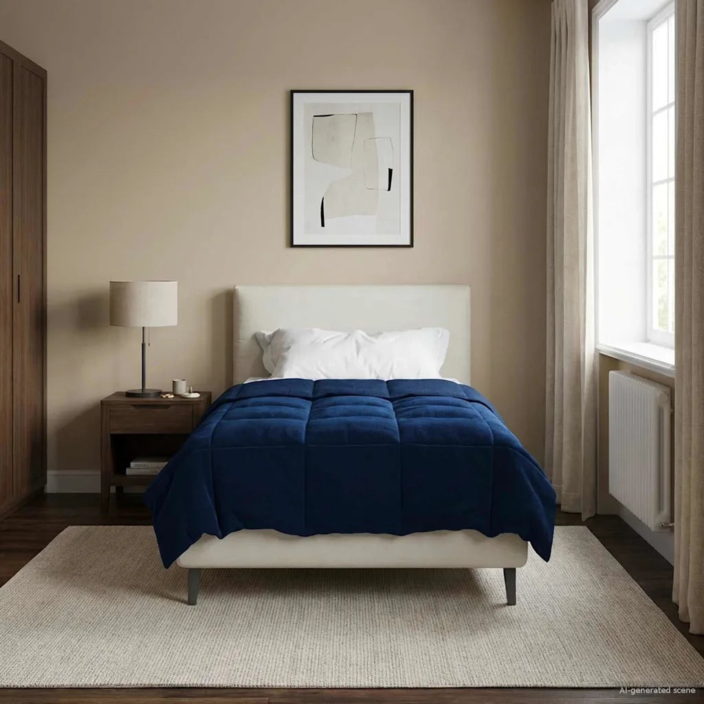 Piumone Completo Annuale Blu Scuro 140 x 220 cm Microfibra