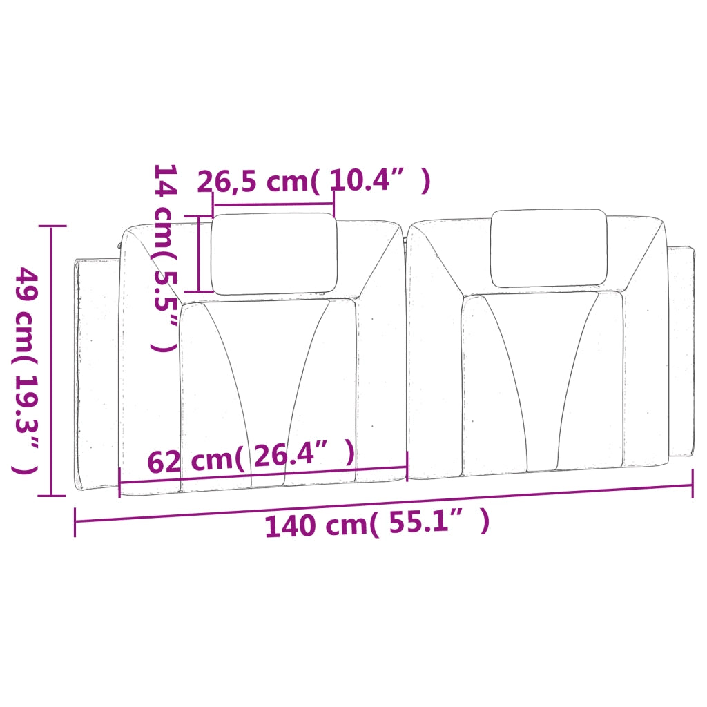 Cuscino Testiera Viana Nero 140 cm in Similpelle CFW8120327