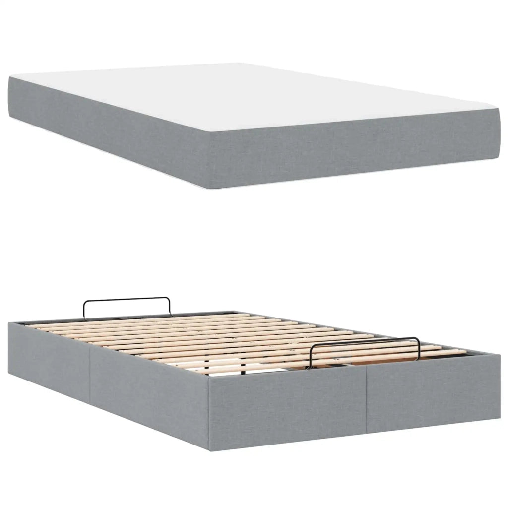 Struttura letto con materasso 2 pcs Grigio chiaro Tessuto