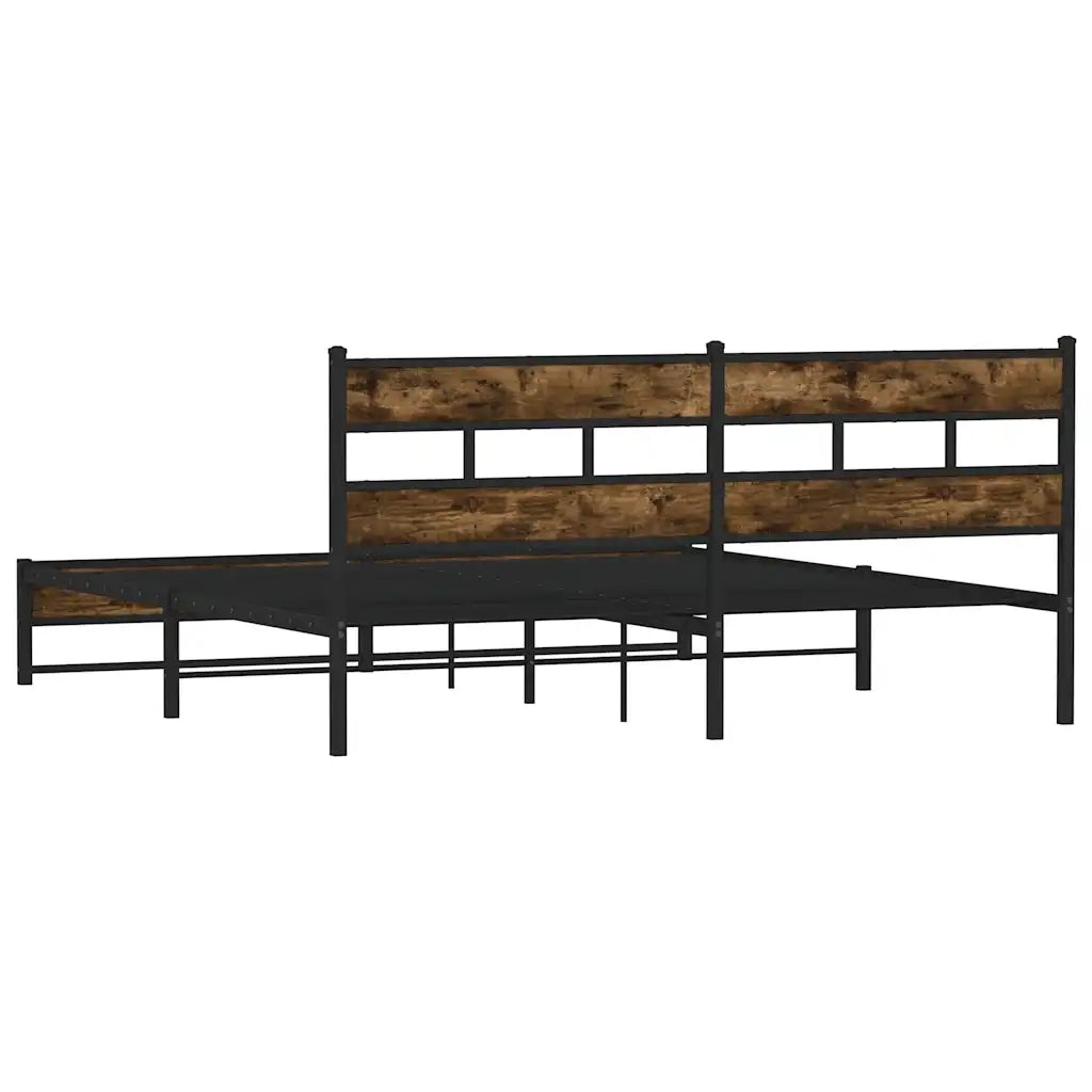 Giroletto senza Materaso in Metallo Rovere Fumo 180x200 cm 3308486