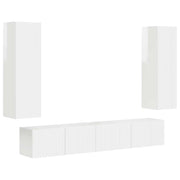 Set mobile TV 3 pz | Armadietto TV | Mobile Porta TV Bianco Lucido Legno multistrato