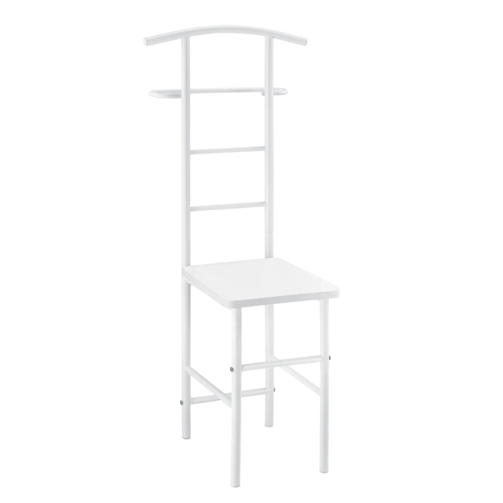 Servomuto con appendiabiti gruccia e porta pantaloni metallo e MDF 107 cm bianco 03_0006283