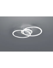 Plafoniera Venida Doppio Cerchio Alluminio Led 25w Dimmerabile L50 cm Trio Lighting