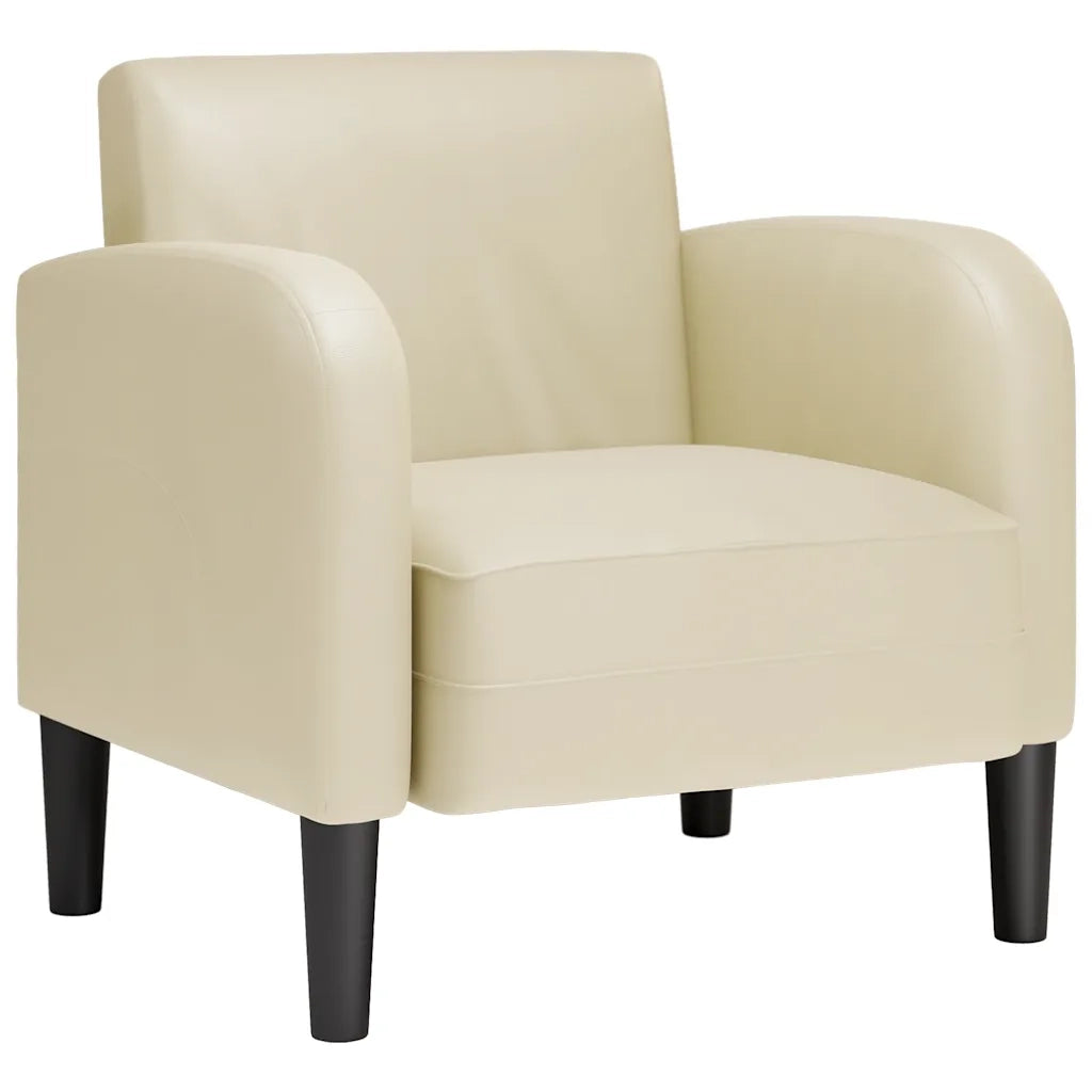 vidaXL Divano Sedia con Braccioli Crema 54 cm in Similpelle