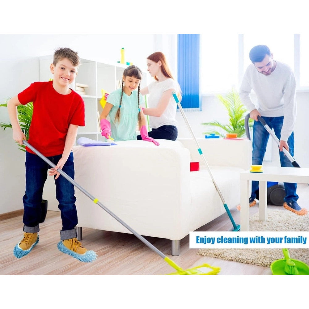 Trade Shop - Set 2pz Scarpe Per Mocio Calzini Riutilizzabili In Microfibra Per Pulizia Casa Pavimento -