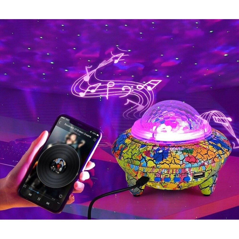 Trade Shop - Proiettore Luci Effetti Led Rgb Cielo Stellato Cassa Bluetooth 10w -