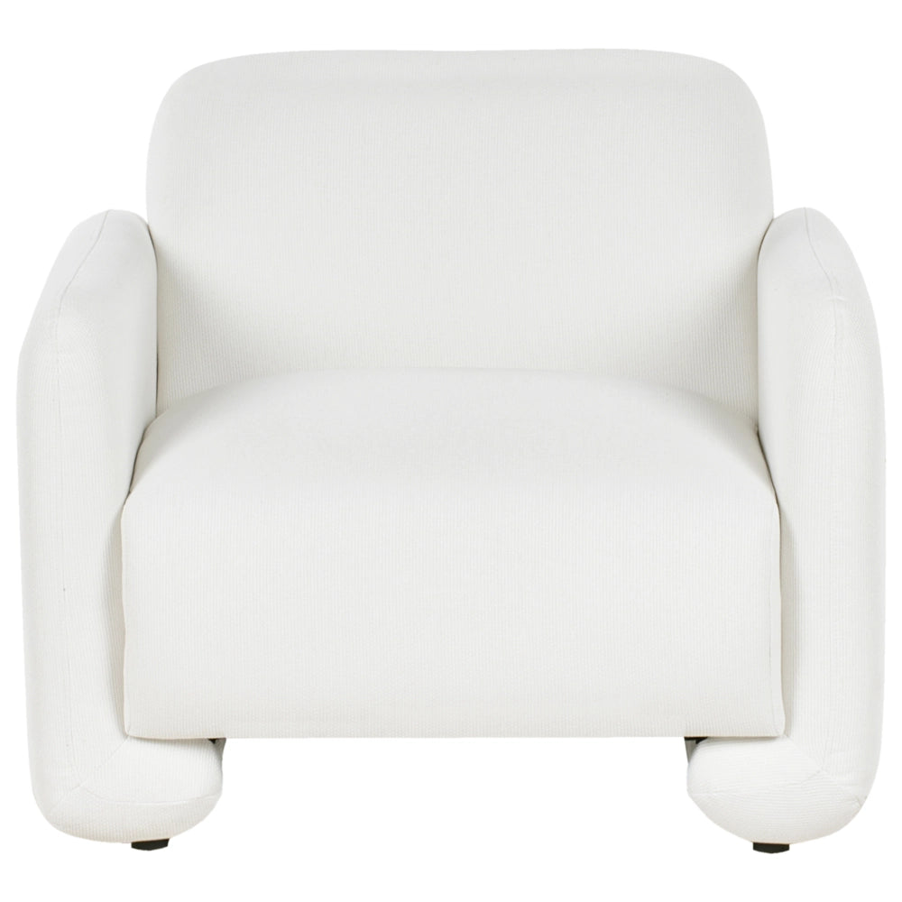 Poltrona in tessuto bianco imbottitura in poliestere ampio schienale con braccioli mobili da salotto retrò
