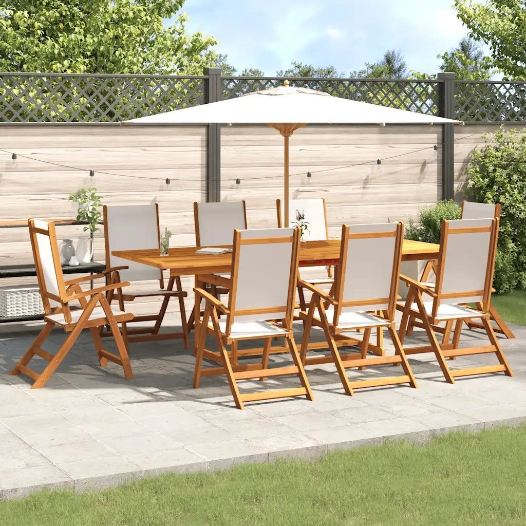 Set Pranzo da Giardino 9pz Legno Massello di Acacia e Textilene 3279293