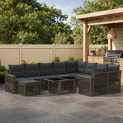 Set Divano da Giardino 11 pz Grigio e Grigio Scuro polyrattan 3436883