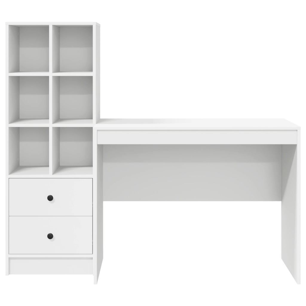 Scrivania con storage bianca in legno ingegnerizzato