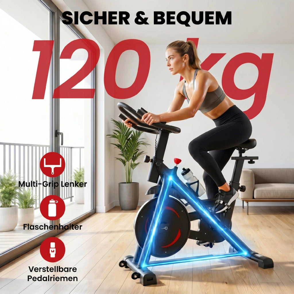 Ciclismo Indoor Bicicletta ¨C zephmum ¨C Regolabile con APP Magnetica LCD