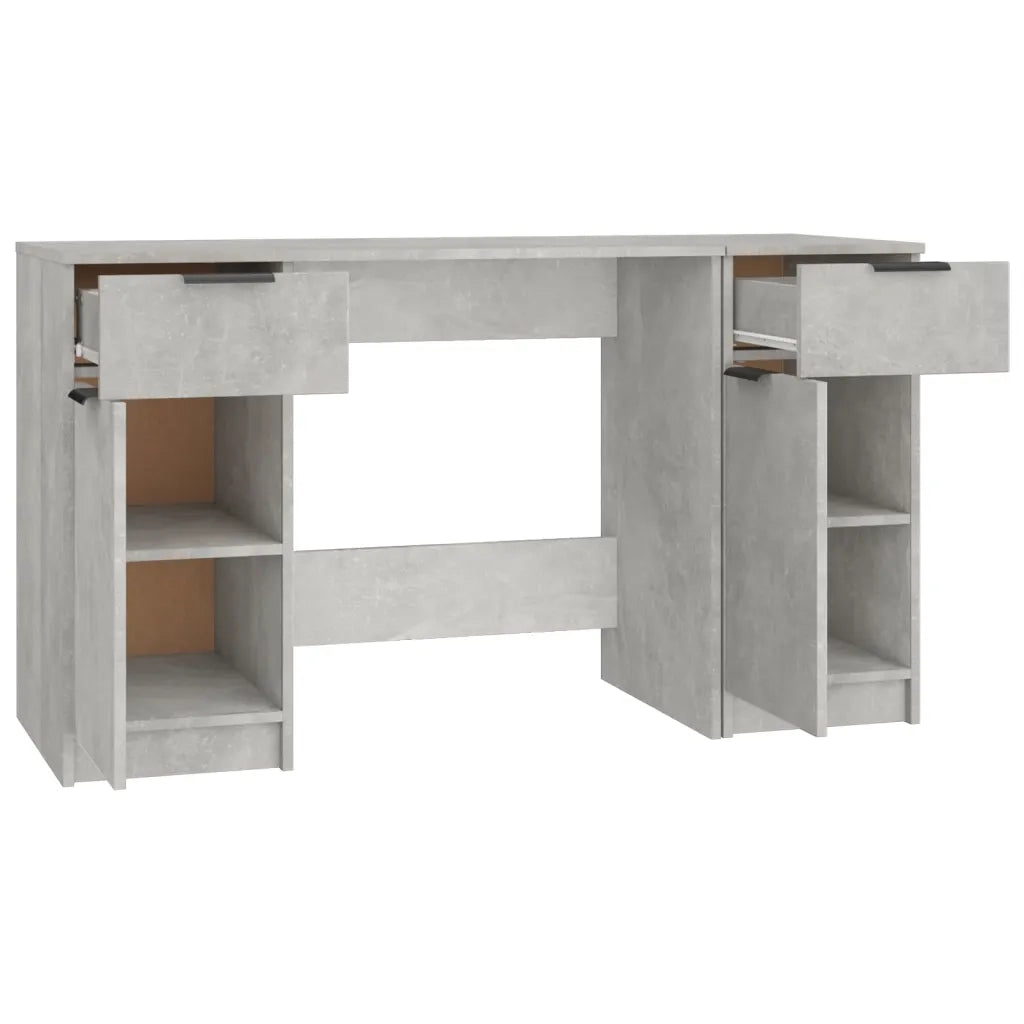 Scrivania con Mobile Laterale Grigio Cemento Legno Multistrato 3115911