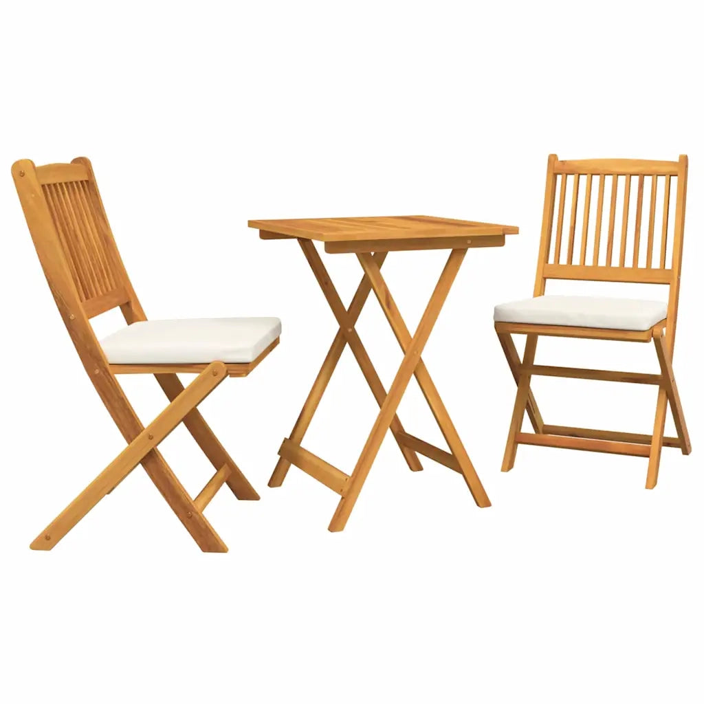 Set Bistro da Giardino 3 pz | Set Salotto da Giardino Marrone Legno di Acacia Massello